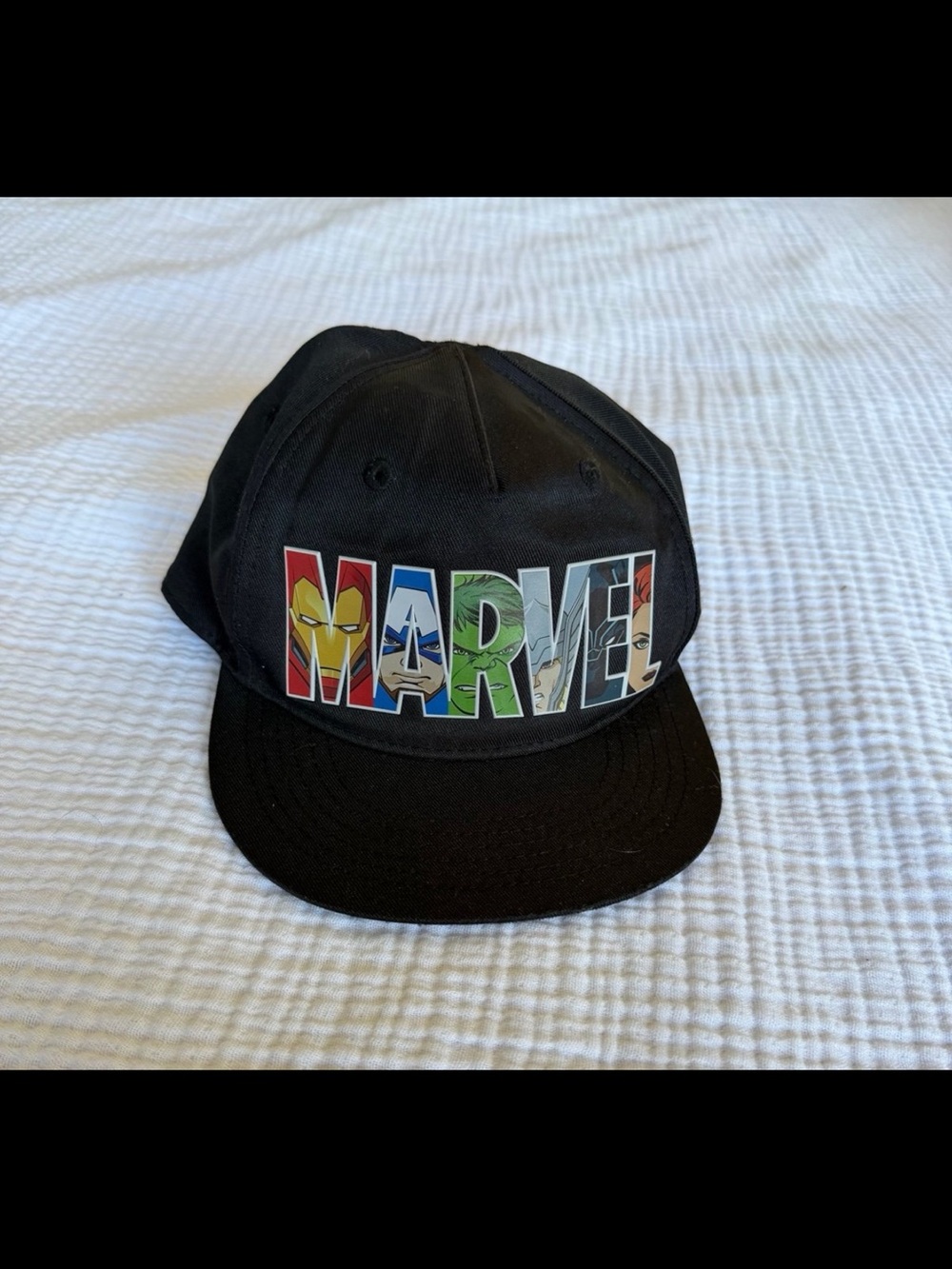 Marvel Kids Black Snapback Hat - Character Logo